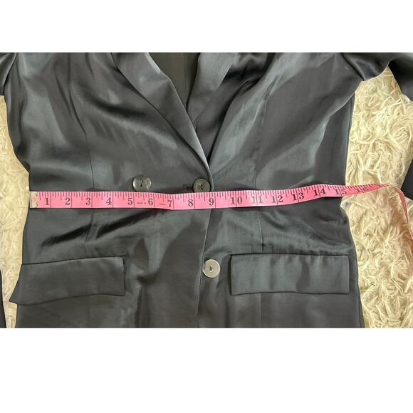 Abercrombie & Fitch Women's Size S Longline 2 Button Satin Blazer Jacket #0558 - Picture 12 of 13